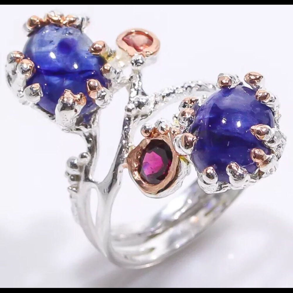 Natural Sapphire sterling silver Ring